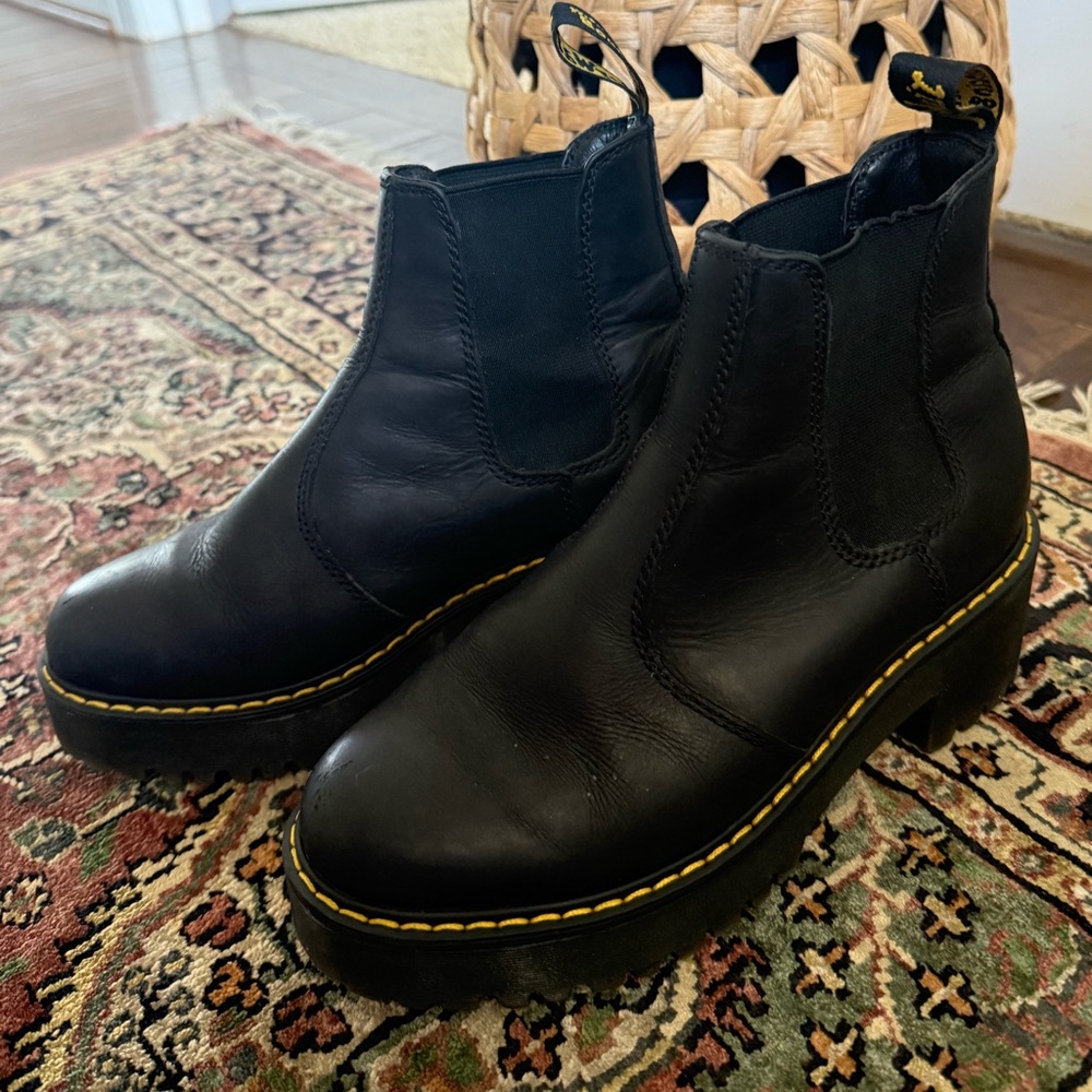 Dr Martens Rometty Wyoming Leather Platform Chelsea Boots Size 6